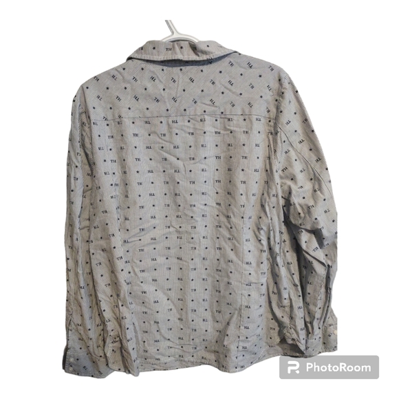 Tommy Hilfiger button down men's XL blue TM initials with blue stars - Picture 2 of 3